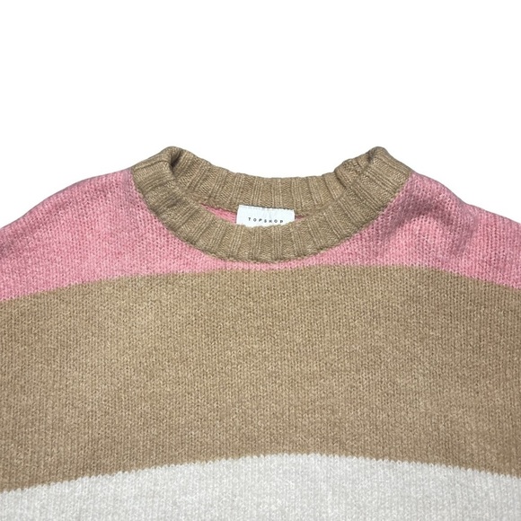 TopShop Multi Colored Striped Neutral Long Sleeve Pullover Sweater 12 - Picture 6 of 10
